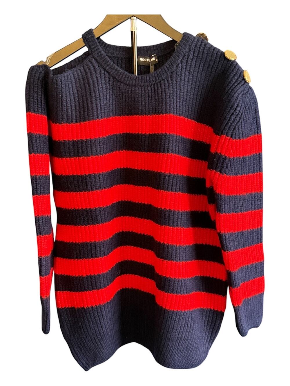 NWT Nocturne Sweater, Navy/Red, Medium